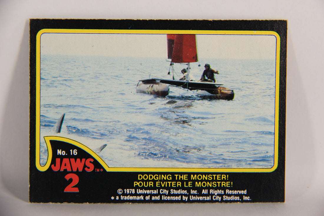 Jaws 2 - 1978 Trading Card #16 Dodging The Monster FR-ENG O-Pee-Chee L020911