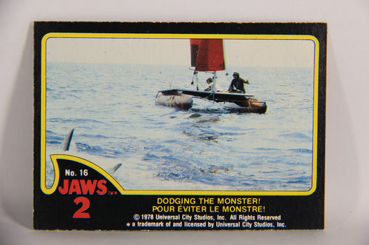 Jaws 2 - 1978 Trading Card #16 Dodging The Monster FR-ENG O-Pee-Chee L020911