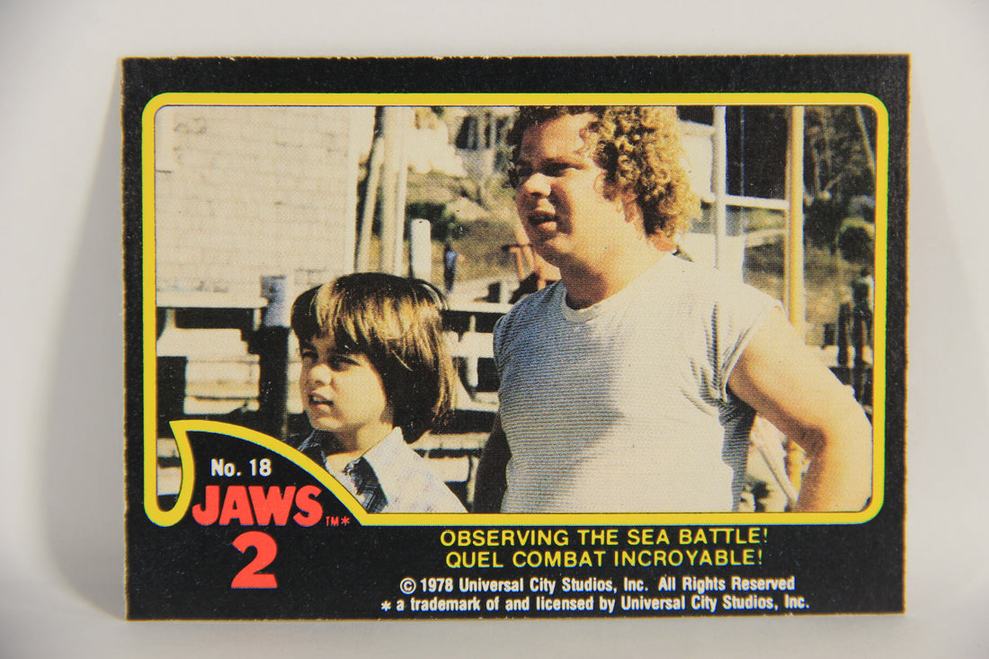 Jaws 2 - 1978 Trading Card #18 Observing The Sea Battle FR-ENG O-Pee-Chee L020913