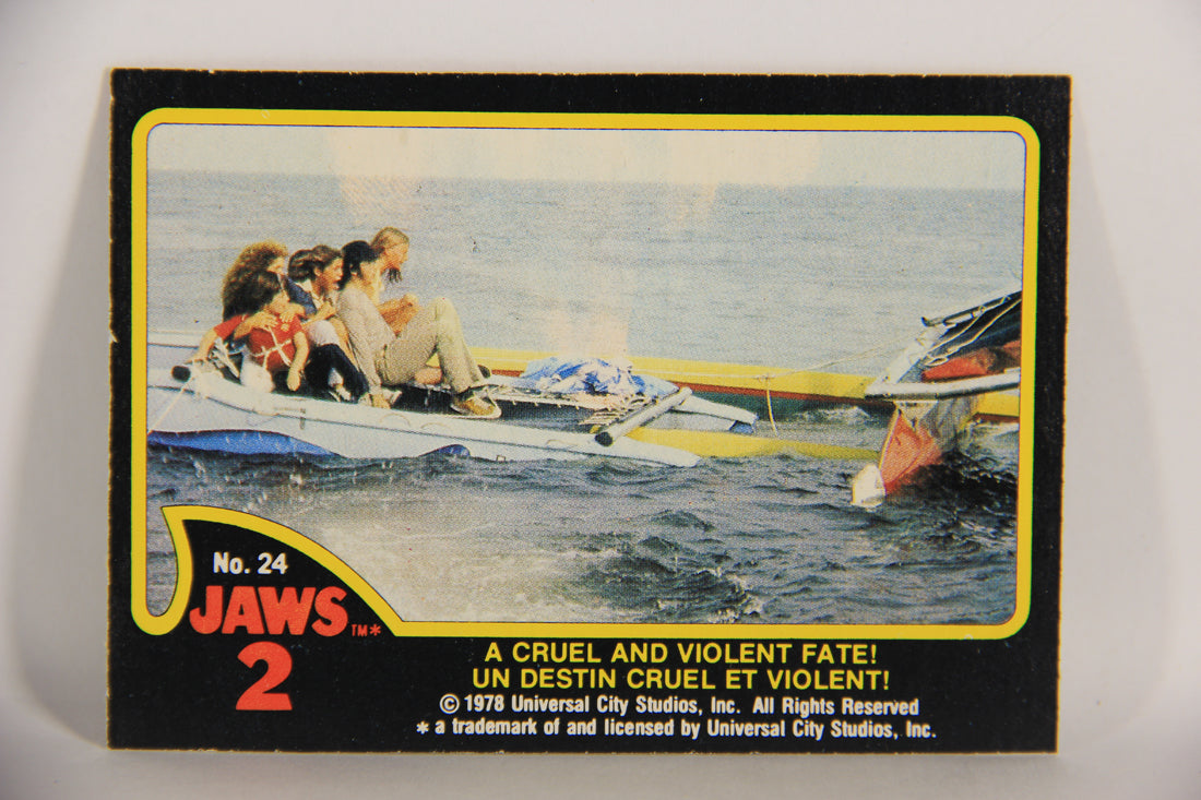 Jaws 2 - 1978 Trading Card #24 A Cruel And Violent Fate FR-ENG O-Pee-Chee L020919