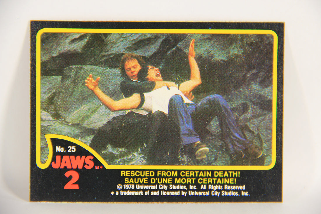 Jaws 2 - 1978 Trading Card #25 Rescued From Certain Death FR-ENG OPC L020920