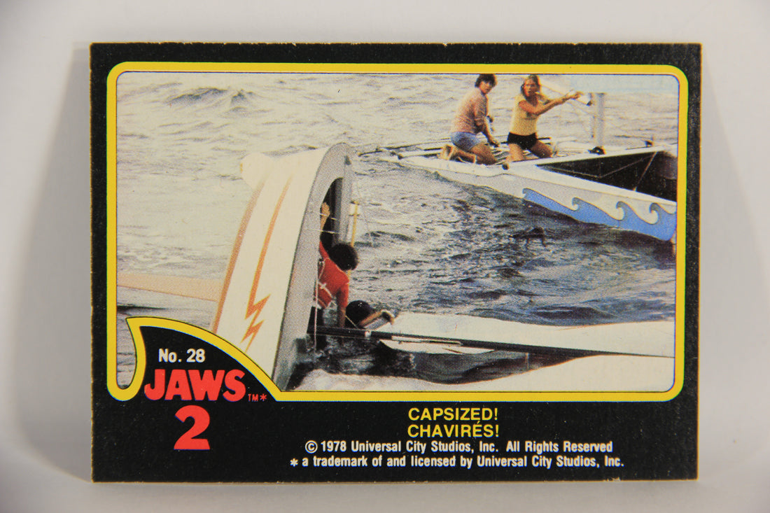 Jaws 2 - 1978 Trading Card #28 Capsized FR-ENG O-Pee-Chee Canada L020923