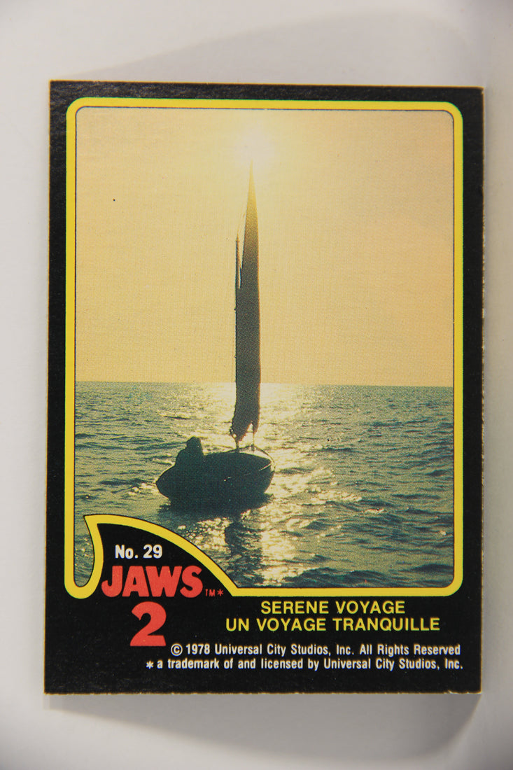 Jaws 2 - 1978 Trading Card #29 Serene Voyage FR-ENG O-Pee-Chee L020924