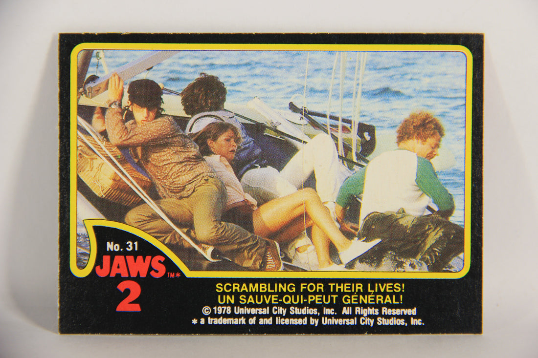 Jaws 2 - 1978 Trading Card #31 Scrambling For Their Lives FR-ENG OPC L020926