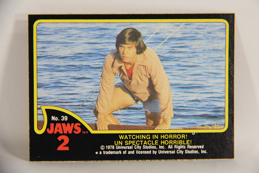 Jaws 2 - 1978 Trading Card #39 Watching In Horror FR-ENG O-Pee-Chee L020934