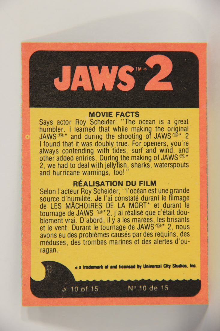 Jaws 2 - 1978 Trading Card #39 Watching In Horror FR-ENG O-Pee-Chee L020934