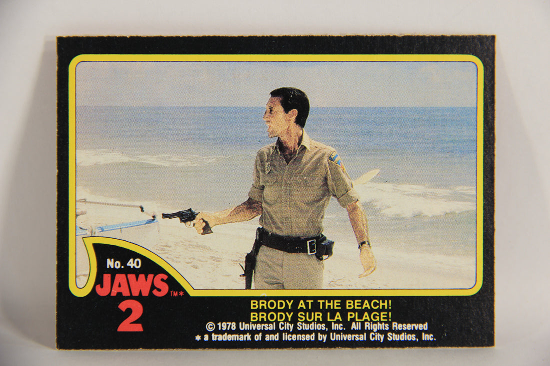 Jaws 2 - 1978 Trading Card #40 Brody At The Beach FR-ENG O-Pee-Chee L020935