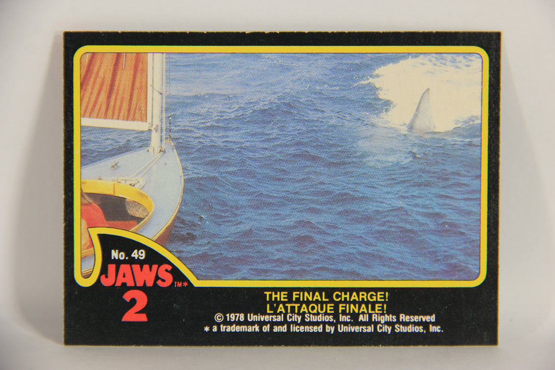 Jaws 2 - 1978 Trading Card #49 The Final Charge FR-ENG O-Pee-Chee Canada L020944