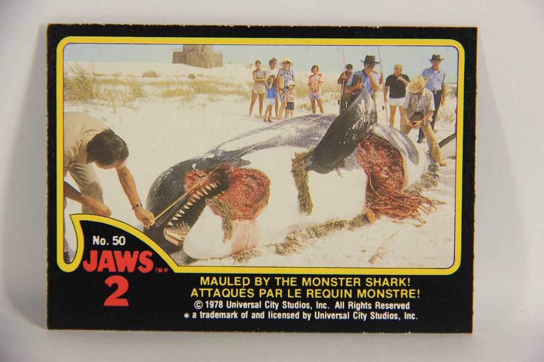 Jaws 2 - 1978 Trading Card #50 Mauled By The Monster Shark FR-ENG OPC L020945