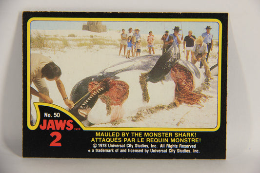Jaws 2 - 1978 Trading Card #50 Mauled By The Monster Shark FR-ENG OPC L020945