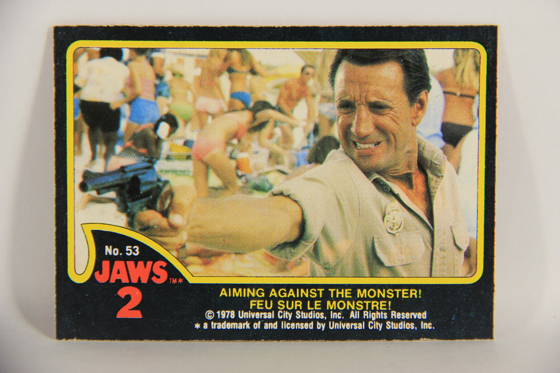 Jaws 2 - 1978 Trading Card #53 Aiming Against The Monster FR-ENG OPC L020948
