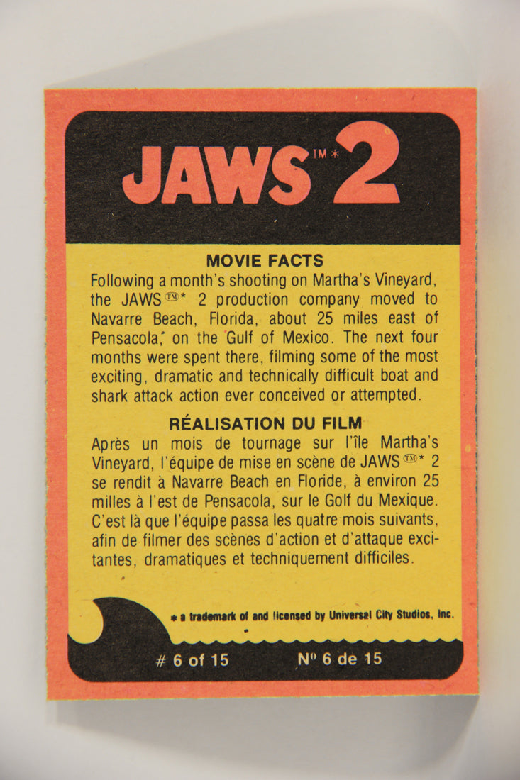 Jaws 2 - 1978 Trading Card #54 Sea Explorer FR-ENG Canada O-Pee-Chee L020949