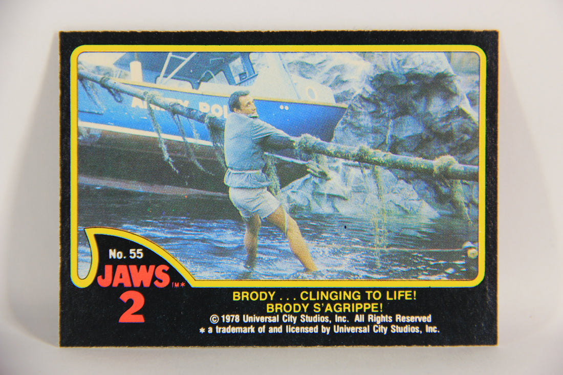 Jaws 2 - 1978 Trading Card #55 Brody Clinging To Life FR-ENG O-Pee-Chee L020950