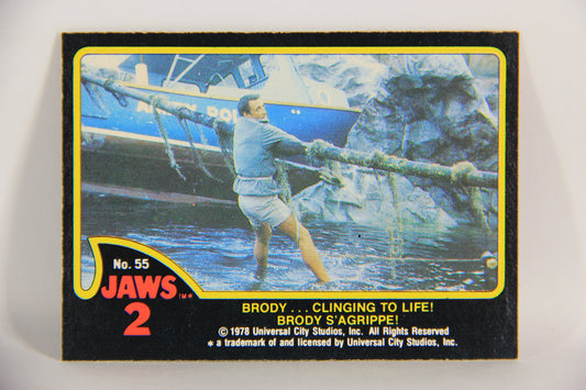 Jaws 2 - 1978 Trading Card #55 Brody Clinging To Life FR-ENG O-Pee-Chee L020950