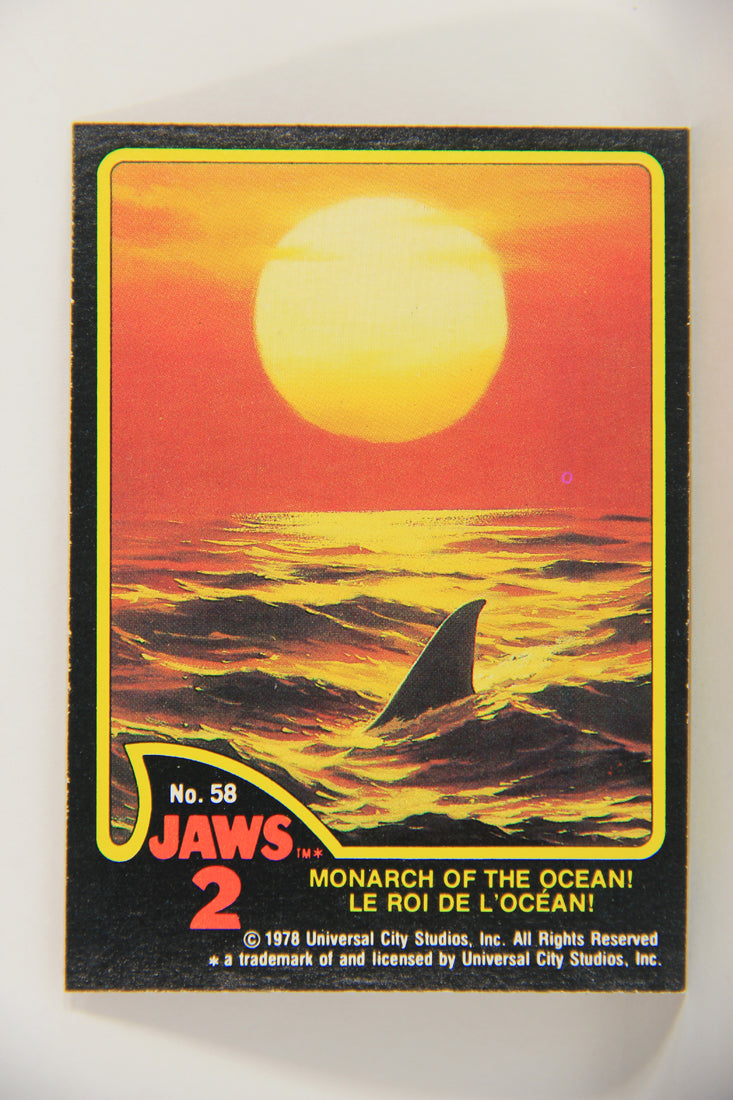 Jaws 2 - 1978 Trading Card #58 Monarch Of The Ocean FR-ENG O-Pee-Chee L020953