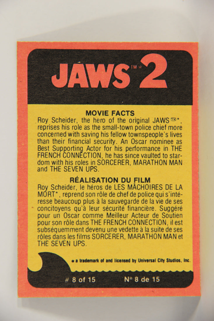 Jaws 2 - 1978 Trading Card #58 Monarch Of The Ocean FR-ENG O-Pee-Chee L020953