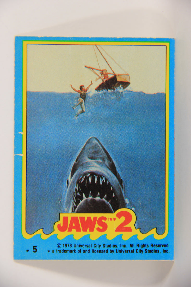 Jaws 2 - 1978 Trading Card Sticker #5 The Monster Attacks ENG O-Pee-Chee L020959