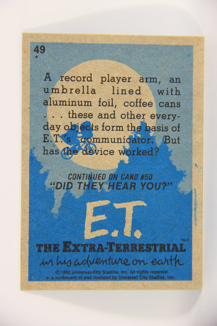 E.T. The Extra-Terrestrial 1982 Trading Card #49 Message Into Space ENG Topps L021014