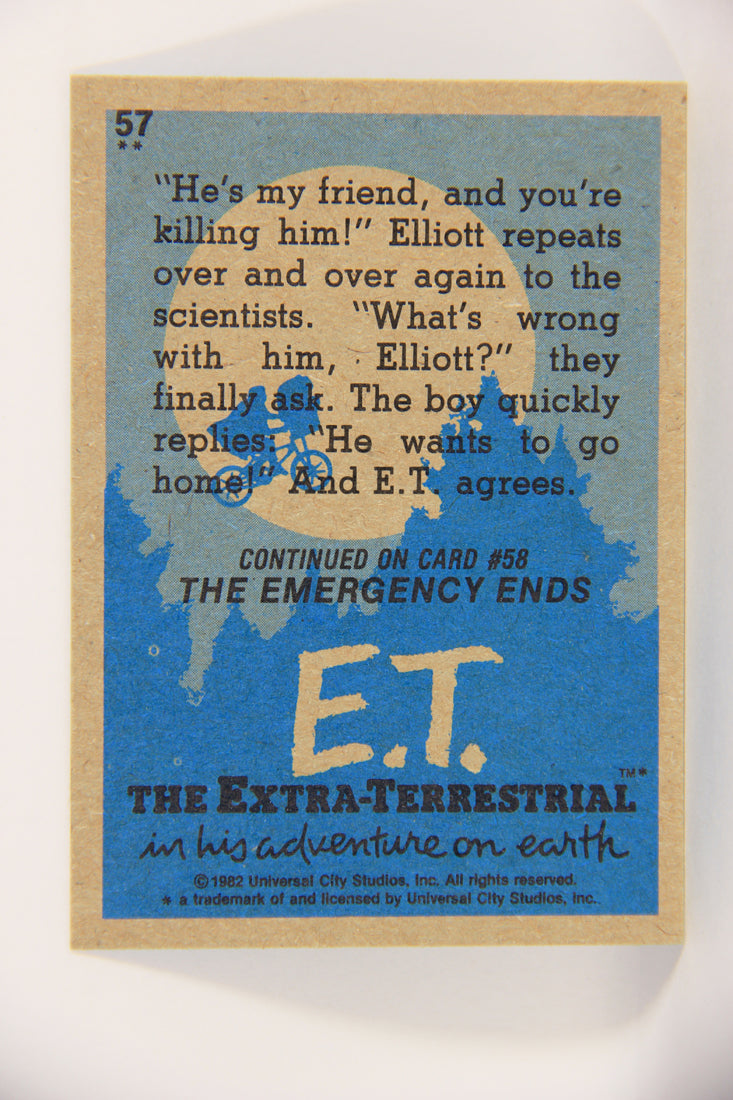 E.T. The Extra-Terrestrial 1982 Trading Card #57 You're Killing Us Both ENG Topps L021022