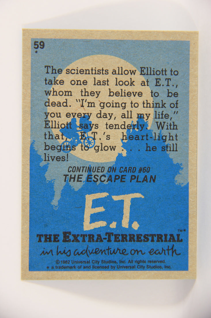 E.T. The Extra-Terrestrial 1982 Trading Card #59 Don't Die E.T. ENG Topps L021024