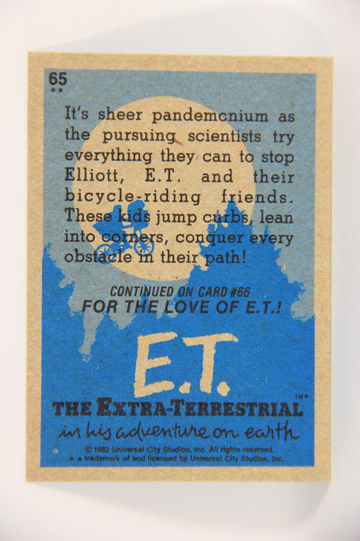 E.T. The Extra-Terrestrial 1982 Trading Card #65 Bicycle Chase ENG Topps L021030