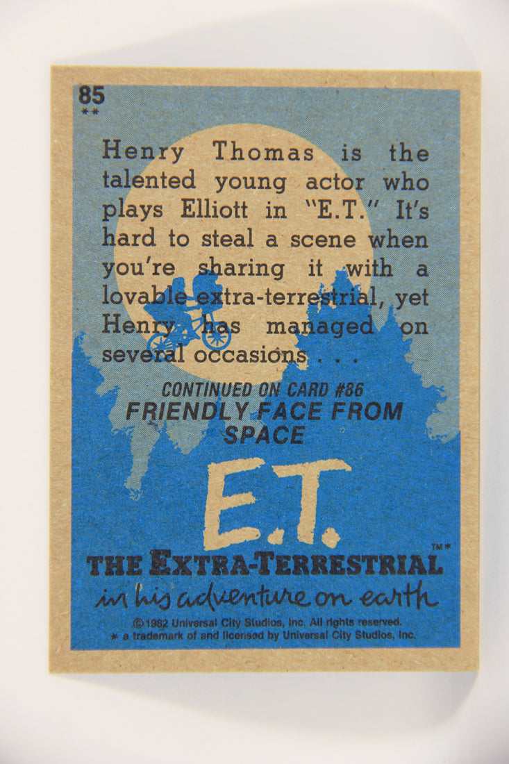 E.T. The Extra-Terrestrial 1982 Trading Card #85 An Amazing New Star ENG Topps L021050