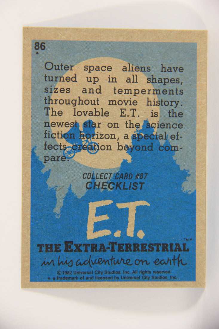 E.T. The Extra-Terrestrial 1982 Card #86 Friendly Face From Space ENG Topps L021051