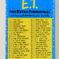 E.T. The Extra-Terrestrial 1982 Trading Card #87 Checklist ENG Topps L021052