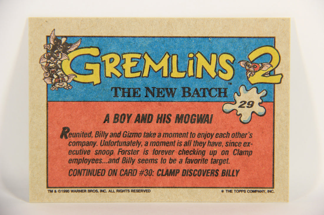 Gremlins 2 The New Batch 1990 Trading Card #29 A Boy And His Mogwai ENG L021075