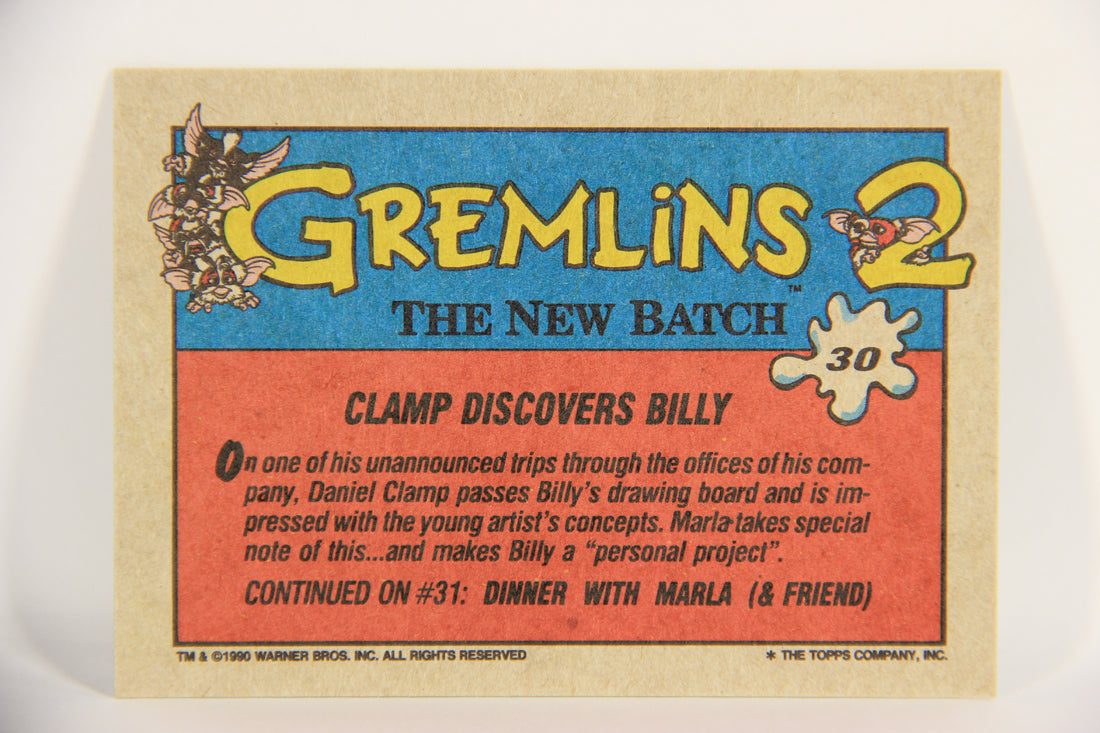 Gremlins 2 The New Batch 1990 Trading Card #30 Clamp Discovers Billy ENG L021076