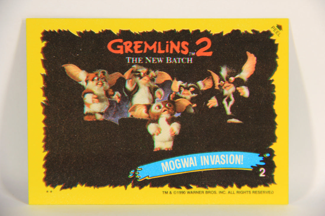 Gremlins 2 The New Batch 1990 Sticker Card #2 Mogwai Invasion ENG Green Border L021099