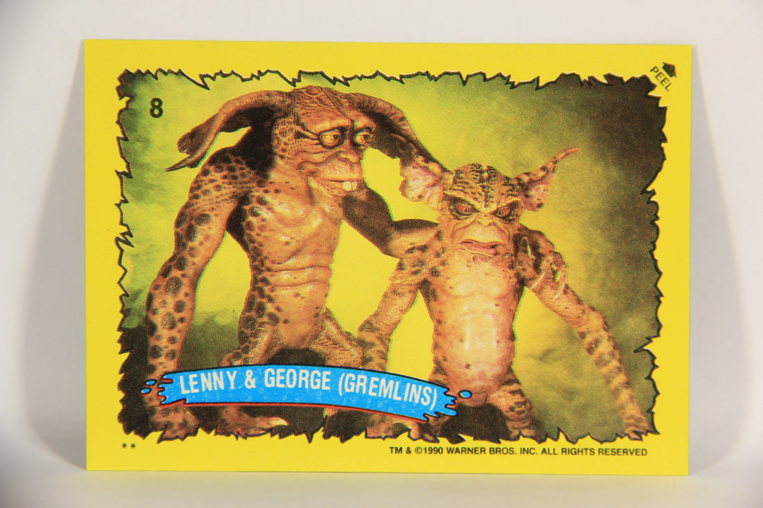 Gremlins 2 The New Batch 1990 Sticker Card #8 Lenny & George ENG Green Border L021110