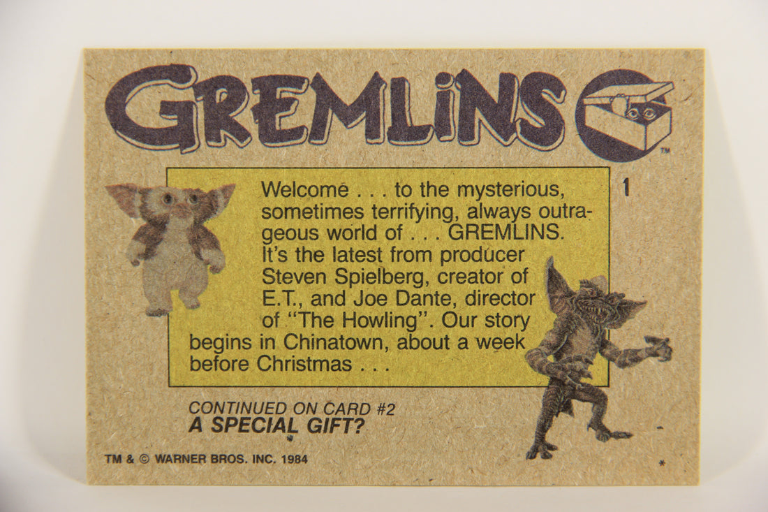 Gremlins 1984 Trading Card #1 Gremlins ENG Topps Title Card L021116