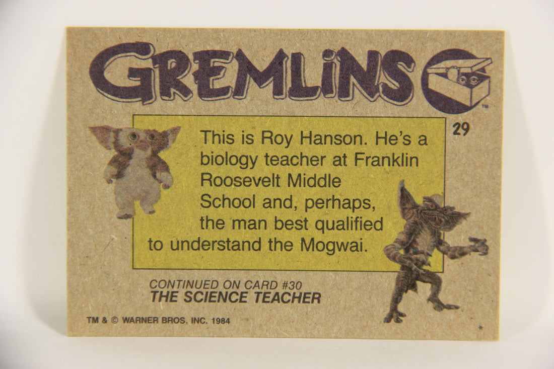 Gremlins 1984 Trading Card #29 Enter Roy Hanson ENG Topps L021144