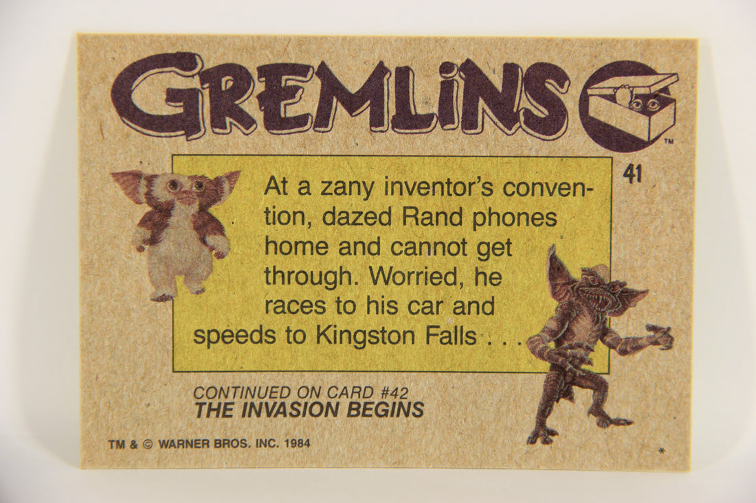 Gremlins 1984 Trading Card #41 The Inventor's Convention ENG Topps L021156