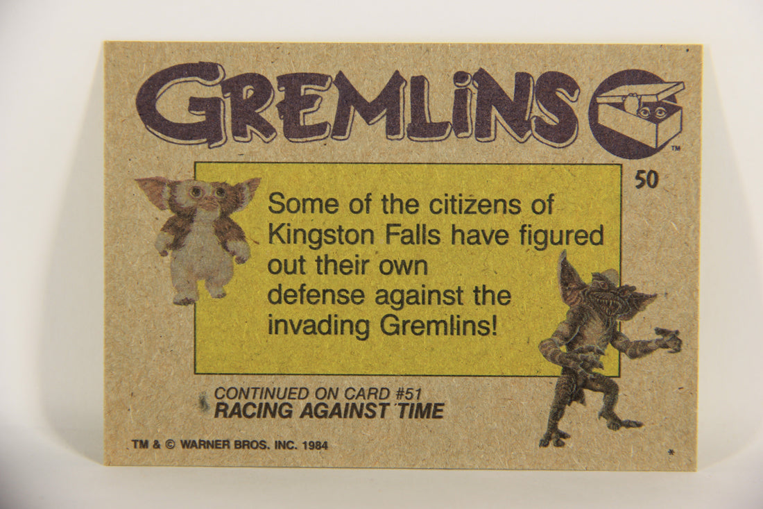 Gremlins 1984 Trading Card #50 Sling-Shot Defense ENG Topps L021165