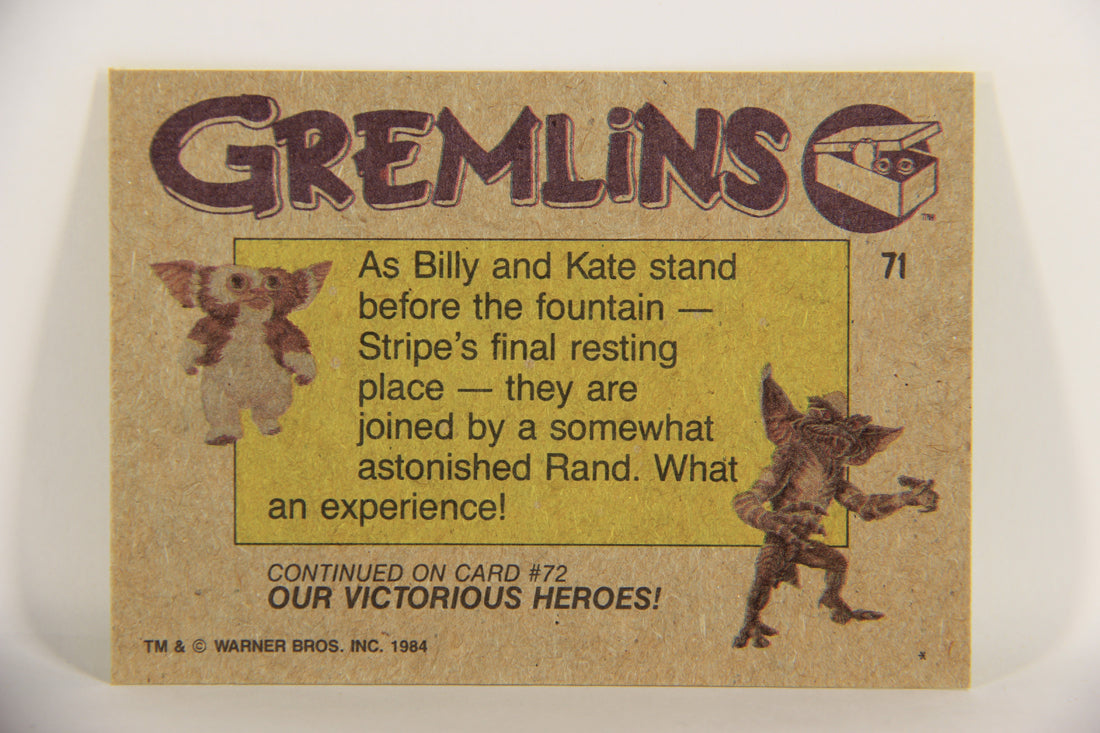 Gremlins 1984 Trading Card #71 The Good Guys Triumph ENG Topps L021186