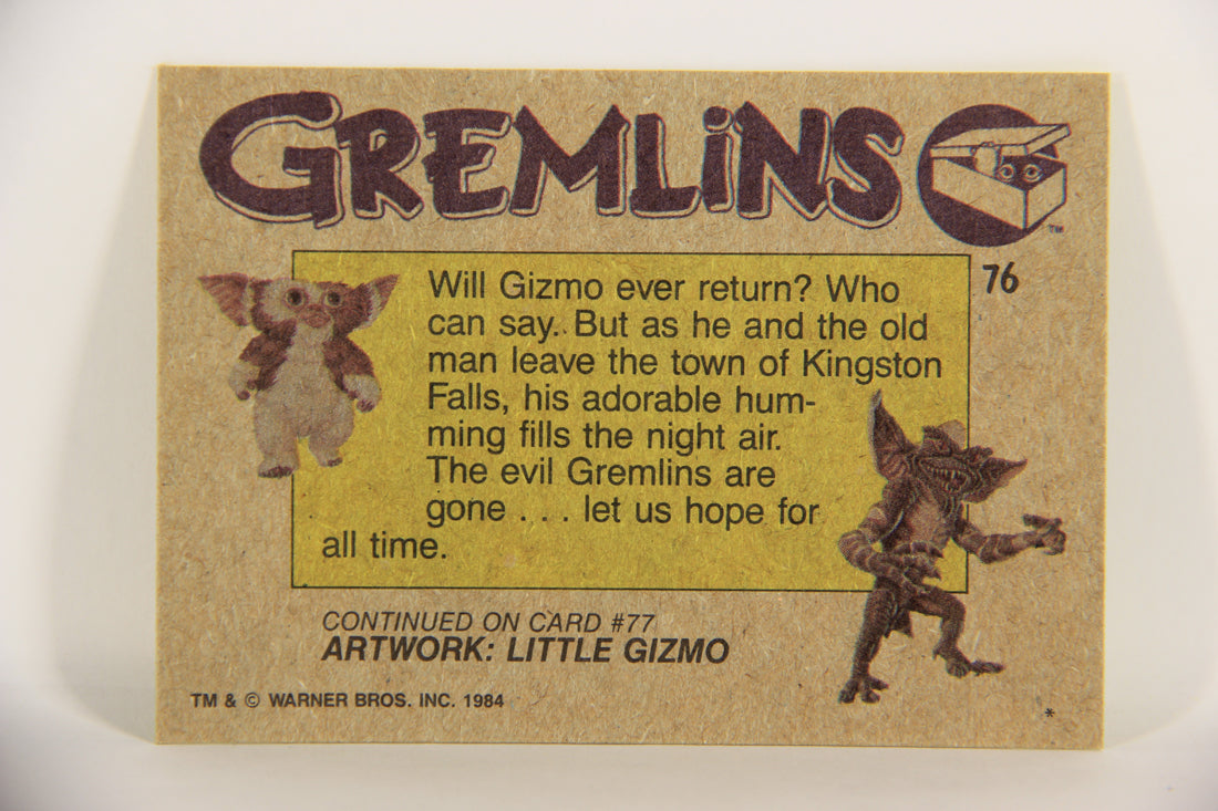 Gremlins 1984 Trading Card #76 Goodbye Gizmo ENG Topps L021191