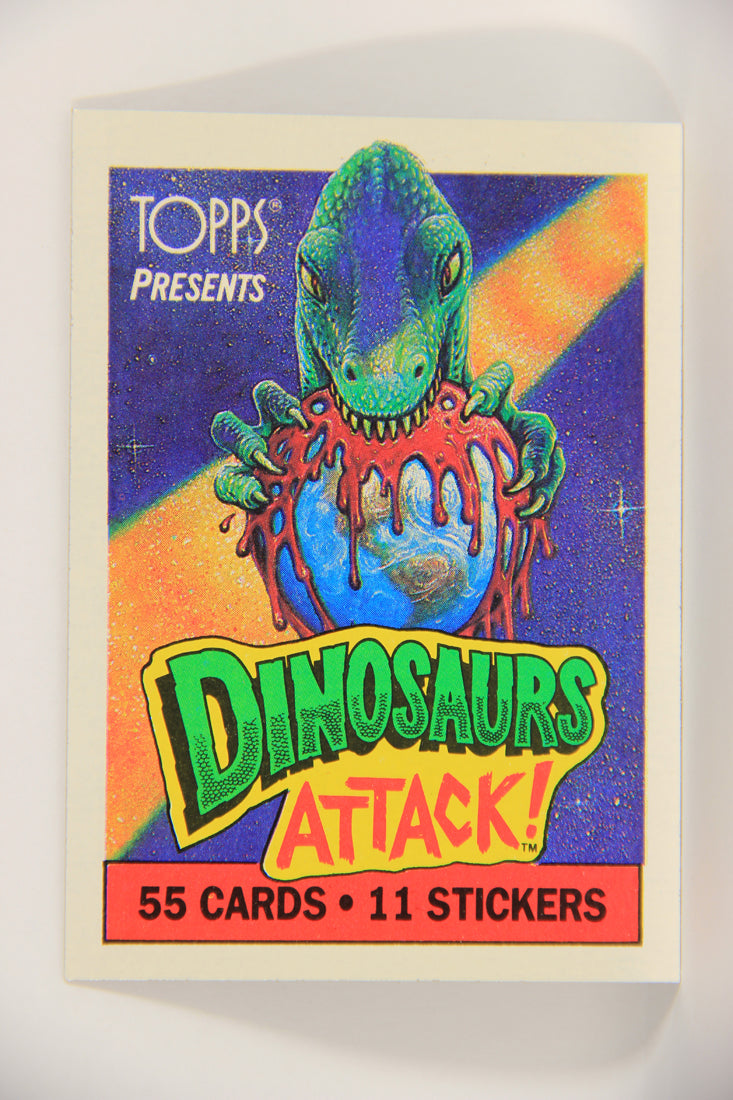 Dinosaurs Attack 1988 Vintage Trading Card #1 Forward - Title Card ENG L021198