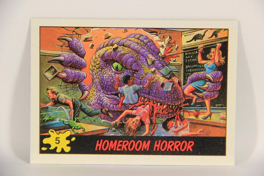 Dinosaurs Attack 1988 Vintage Trading Card #5 Homeroom Horror ENG L021200