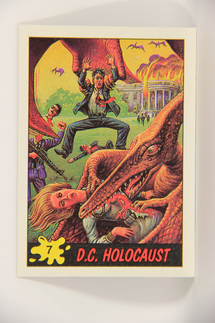 Dinosaurs Attack 1988 Vintage Trading Card #7 D.C. Holocaust ENG L021202