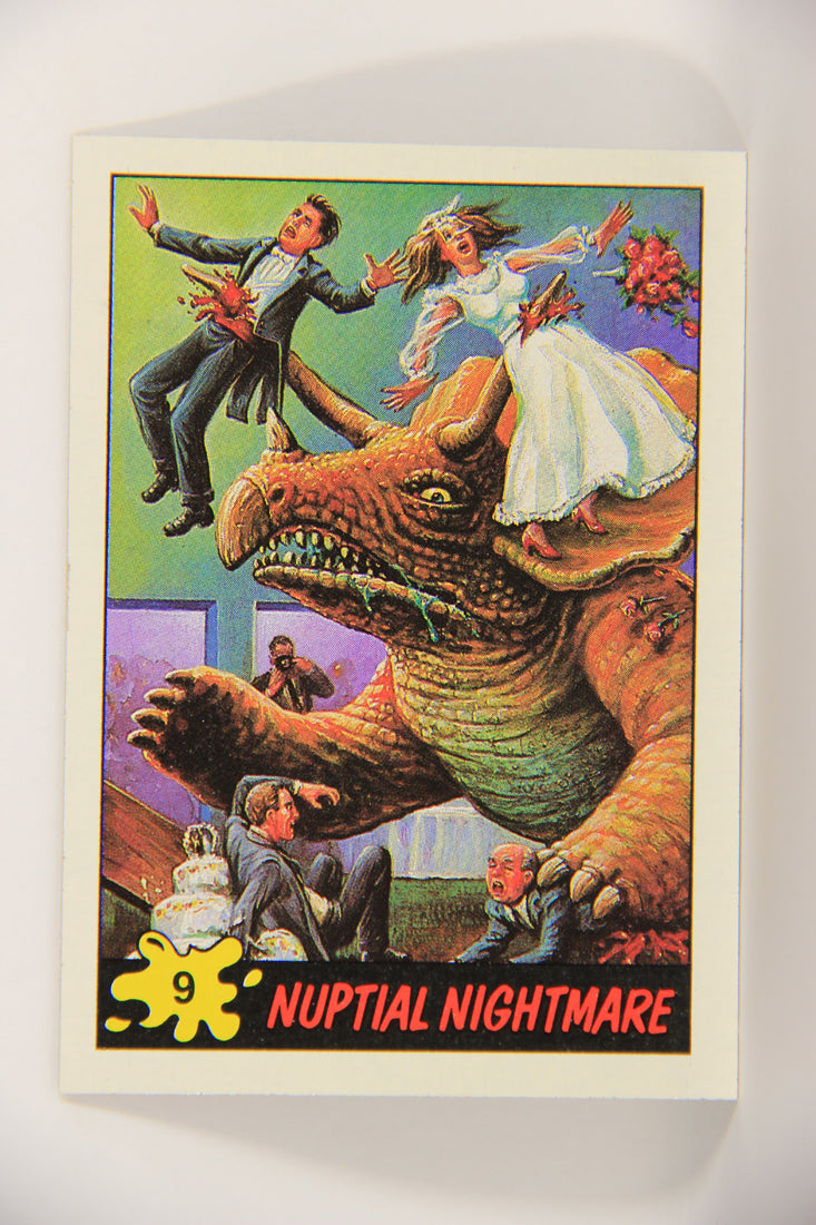 Dinosaurs Attack 1988 Vintage Trading Card #9 Nuptial Nightmare ENG L021203