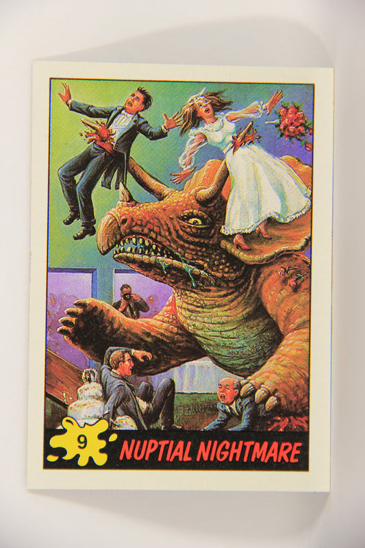 Dinosaurs Attack 1988 Vintage Trading Card #9 Nuptial Nightmare ENG L021203