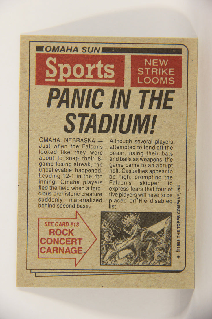 Dinosaurs Attack 1988 Vintage Trading Card #12 Panic In The Stadium ENG L021205
