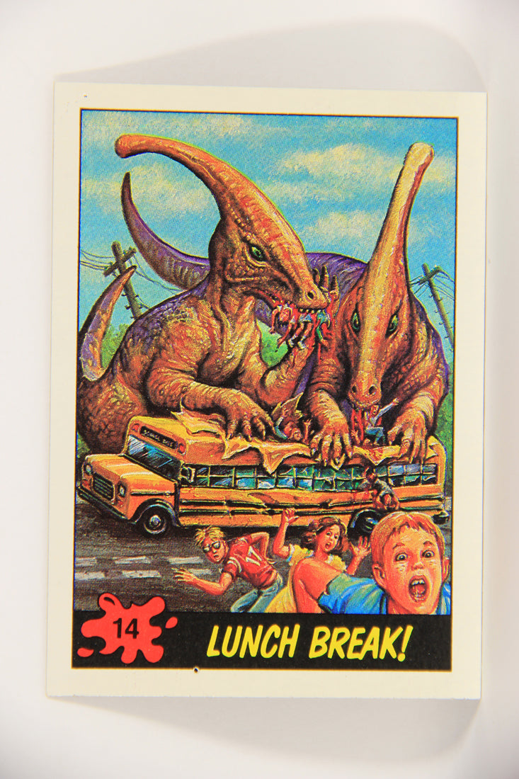 Dinosaurs Attack 1988 Vintage Trading Card #14 Lunch Break ENG L021206