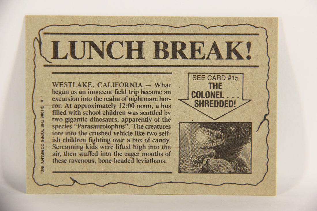 Dinosaurs Attack 1988 Vintage Trading Card #14 Lunch Break ENG L021206