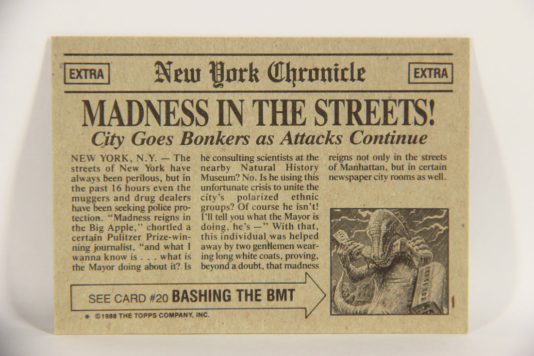 Dinosaurs Attack 1988 Vintage Trading Card #19 Madness In The Streets ENG L021210