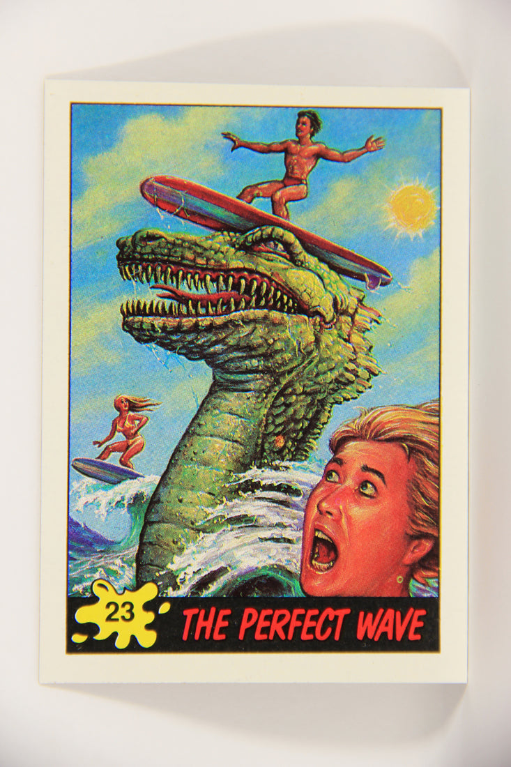 Dinosaurs Attack 1988 Vintage Trading Card #23 The Perfect Wave ENG L021214