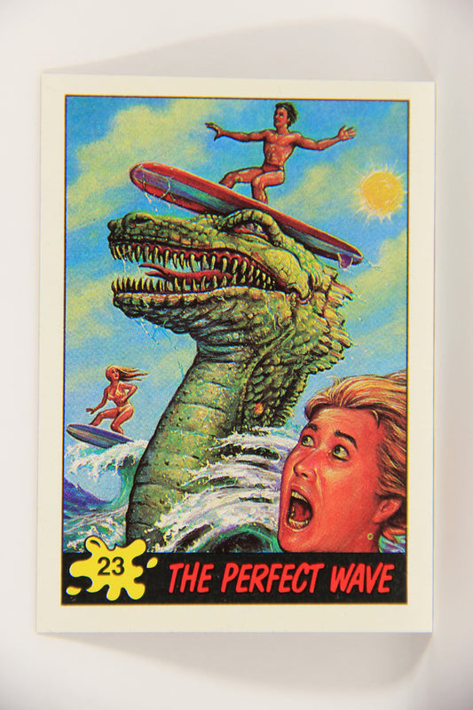 Dinosaurs Attack 1988 Vintage Trading Card #23 The Perfect Wave ENG L021214