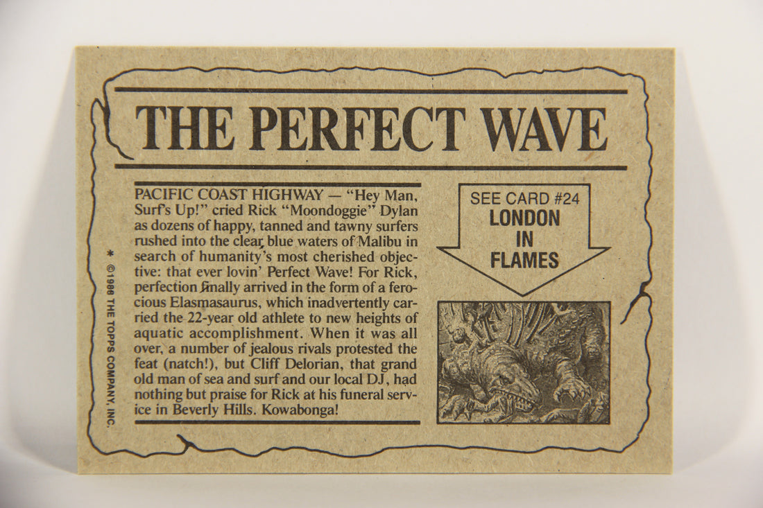Dinosaurs Attack 1988 Vintage Trading Card #23 The Perfect Wave ENG L021214